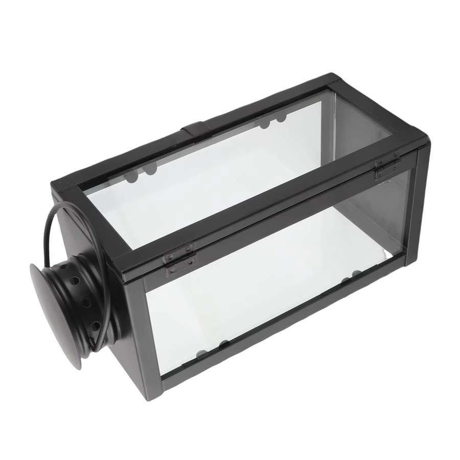ZJCHAO Kerzenlaterne aus Eisen im Vintage-Stil, dekorativer Kerzenhalter aus Metall in Schwarz zum Aufhängen für Wohnzimmer und Innenhof - Bild 4
