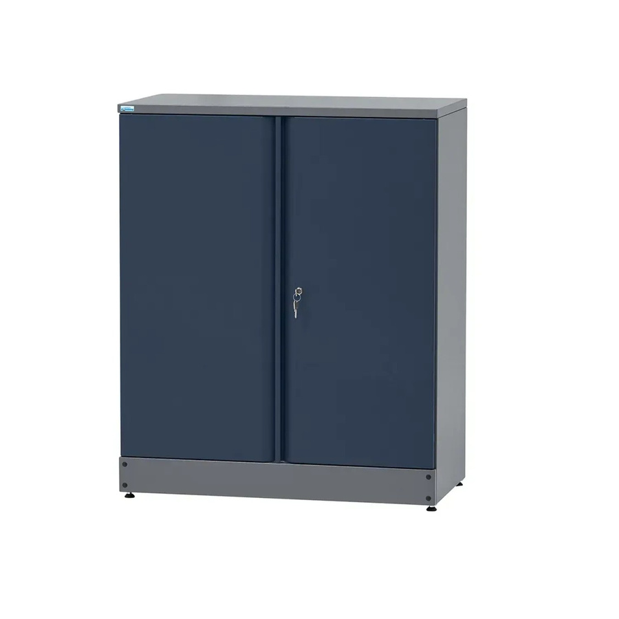 Küpper Hochschrank Dunkelblau mit 2 Türen und 3 Fachböden, H: 110 cm, B: 45 cm, T: 30 cm - Bild 2