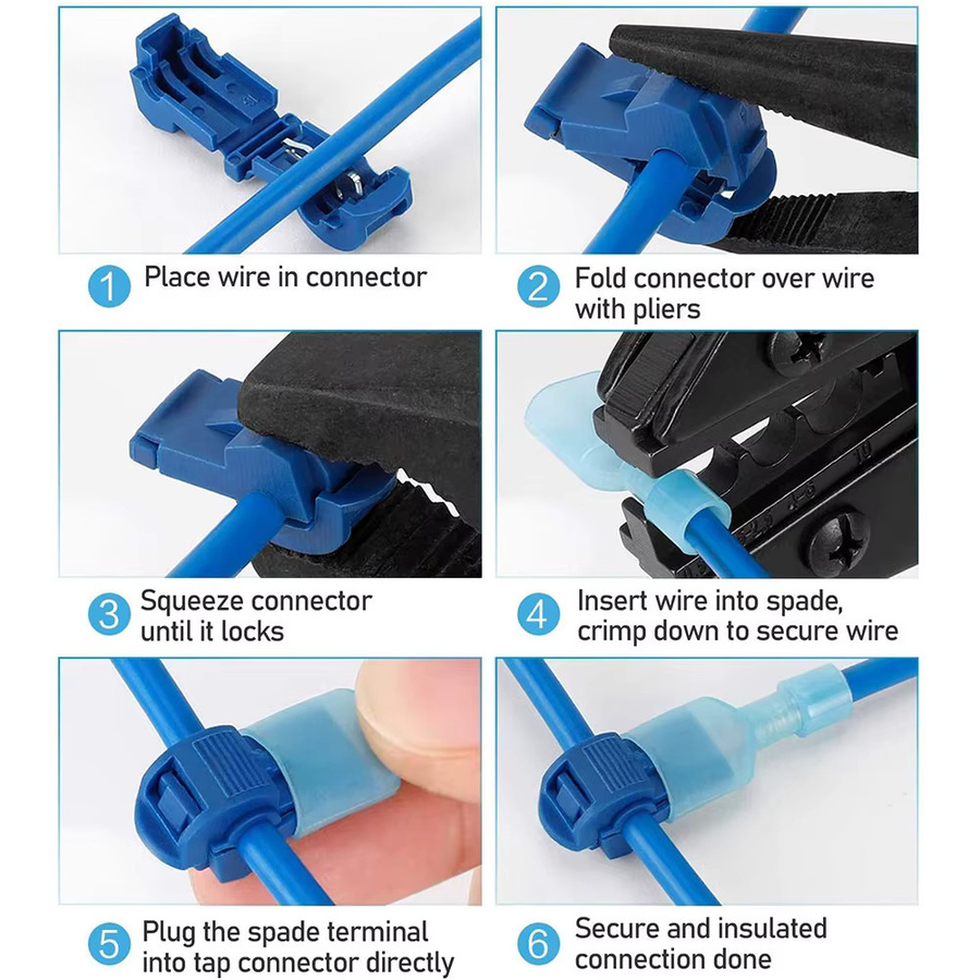 T-Typ Drahtverbinder Set mit isolierten Schnelltrennklemmen für 12/16-14/22-18 AWG, 120 Stück - Bild 3