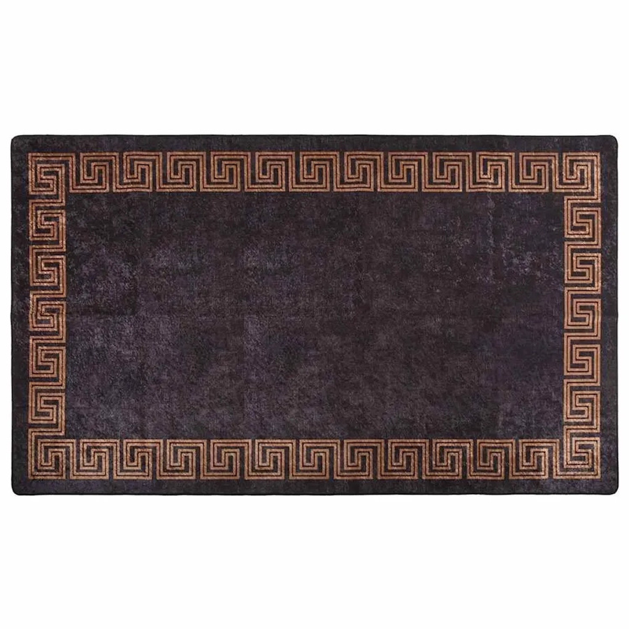 vidaXL Teppich Modern Schwarz und Gold, Waschbar und Rutschfest, B/T: 190 x 300 cm - Bild 3