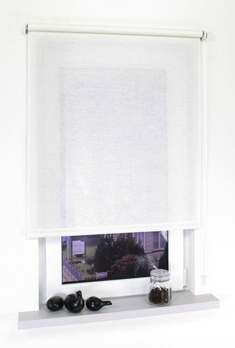 LIEDECO Seitenzug-Rollo aus Polyester in Weiß und Beige, B: 82 cm, H: 180 cm - Bild 1