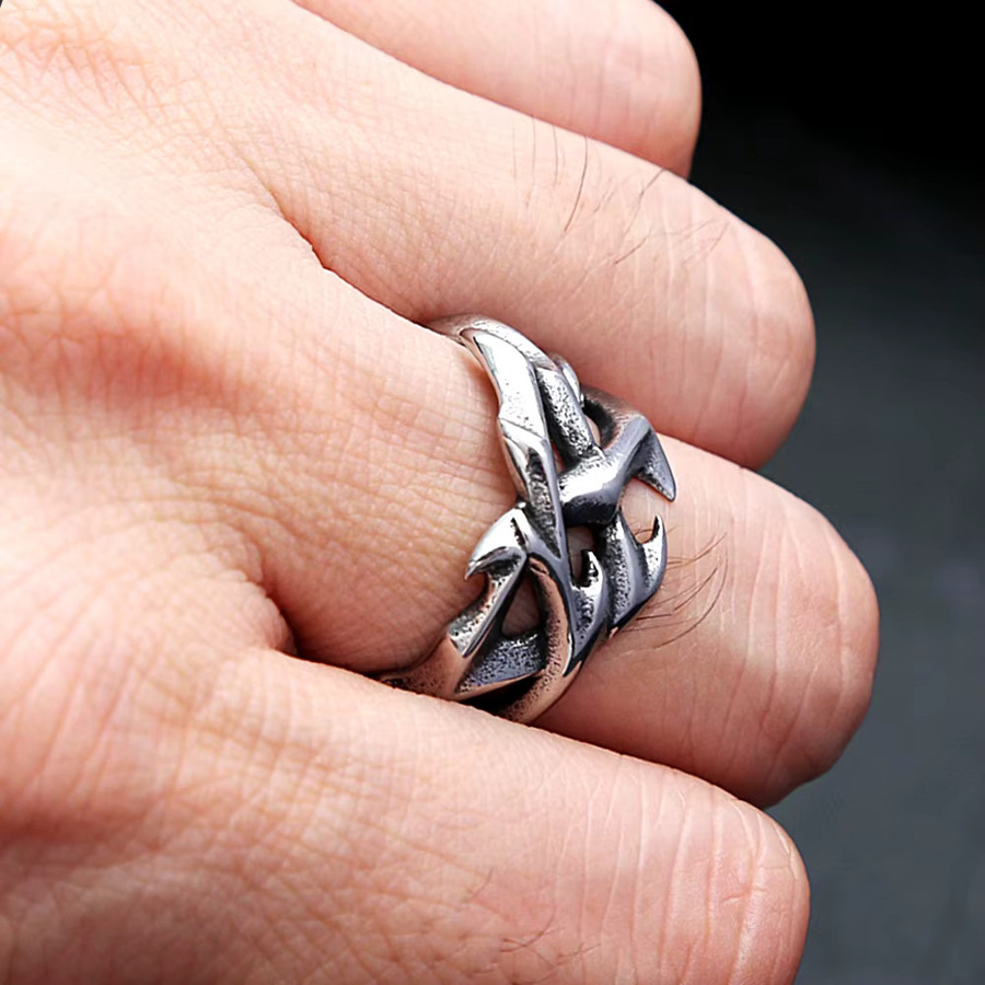 NORTHMAN Ring Edelstahl, Silber, Vintage, Unisex - Bild 2