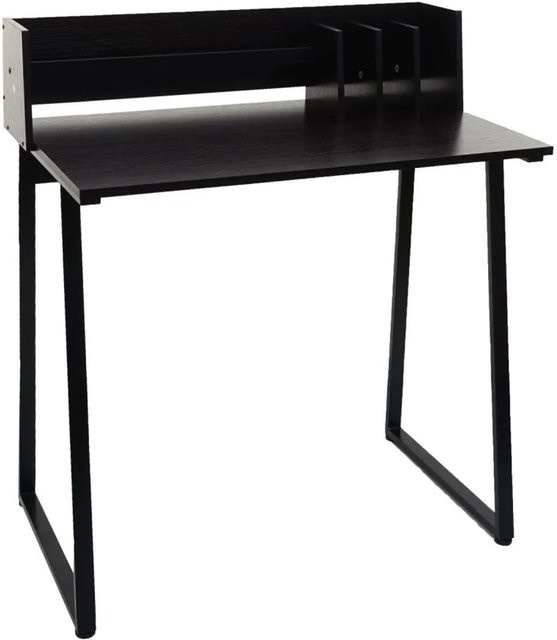 Schreibtisch MCW K69 in Schwarz mit 3D-Struktur aus MDF und Metall, B: 94 cm, H: 76 cm, T: 51 cm - Bild 2