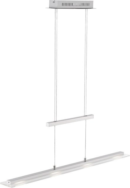 Fischer & Honsel LED-Pendelleuchte TENSO in Silber und Chrom mit Glas, höhenverstellbar und dimmbar, B/H/T: 64 x 150 x 9 cm - Bild 1