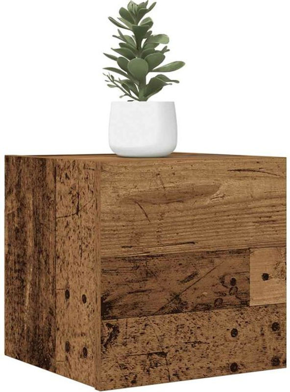 Vidaxl TV-Wandschränke im 2er-Set in Braun mit Altholz-Optik im Industrial-Stil, B/T/H: 30,5 x 30 x 30 cm - Bild 1