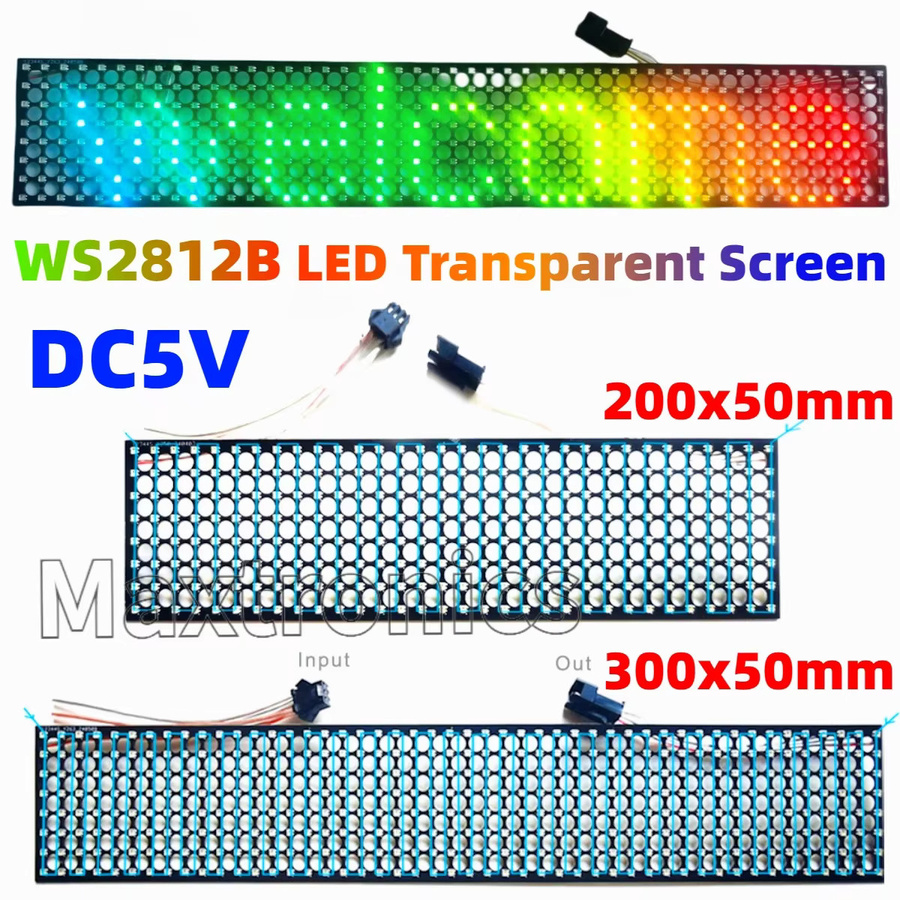 SAGE LU MEI WS2812B LED-transparenter RGB-Bildschirm mit P6,25 Punktmatrix und SPI-Protokoll, vollfarbig - Bild 2