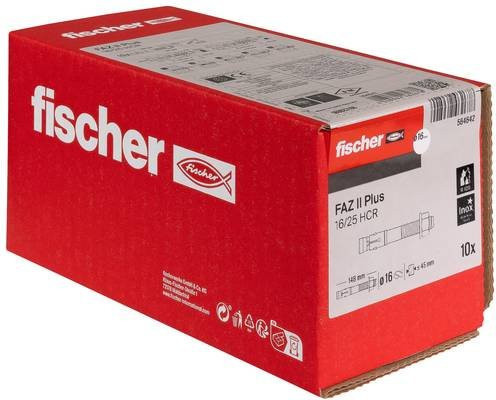 Fischer FAZ II Plus HCR Bolzenanker aus Edelstahl, 10 Stück, Durchmesser: 16 mm, Länge: 148 mm - Bild 1
