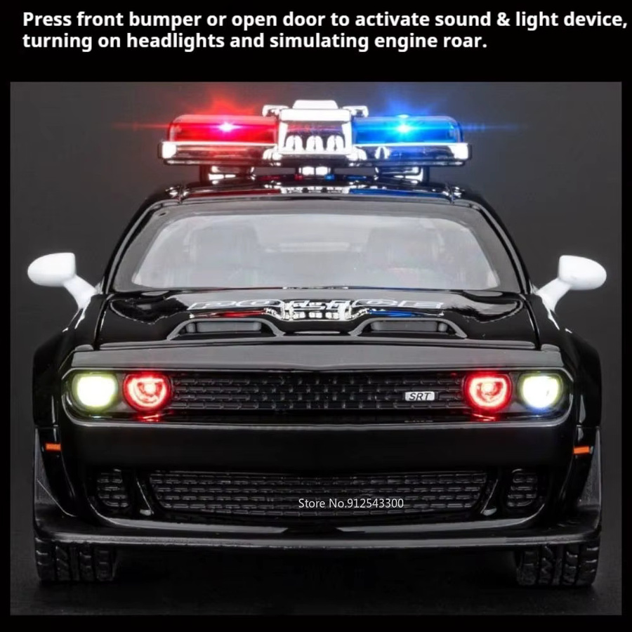 RMZ city Hellcat Polizeiauto-Modell, 1:32, Metall, mit Licht und Sound - Bild 4