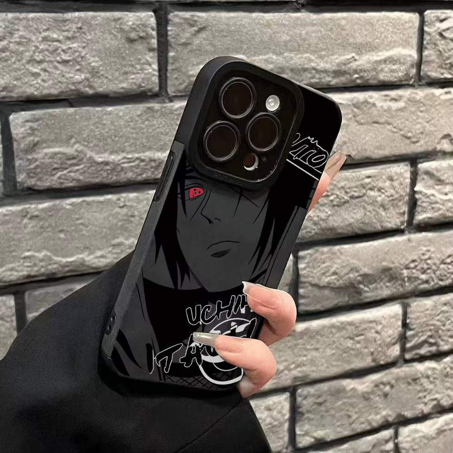 Handyhülle mit Naruto Itachi Pain Design in Schwarz für Apple iPhone 17 Air 16 16e 15 14 Plus 13 12 11 Pro Max mit luxuriöser Ledertextur - Bild 2