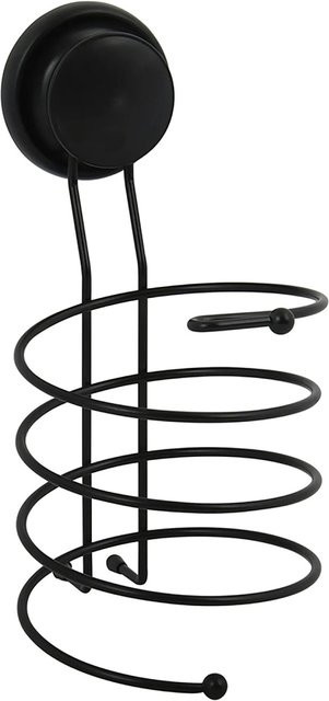 MSV Haartrocknerhalter Mega Ventouses aus Stahl in Schwarz B/T/H: 12,5 x 24,5 x 24 cm - Bild 1