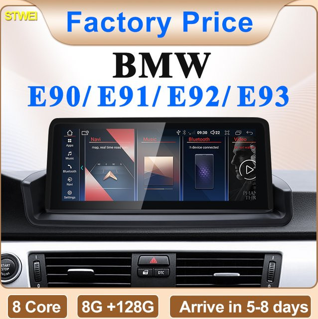 STWEI Android Carplay Multimedia System mit GPS und Bluetooth für BMW 3er E90 E91 E92 E93 in Schwarz - Bild 1