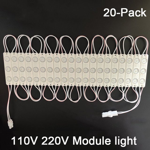 20 Stück MERRYLE LED Modul Licht SMD 2835 in Weiß, wasserdicht für Hintergrundbeleuchtung und Außenwerbung, 220V - Bild 1