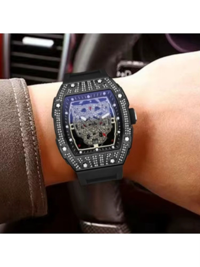 STARPERISH Armbanduhr Tonneau, Quarz, Edelstahl, Diamantbesetzt, Herren - Bild 6