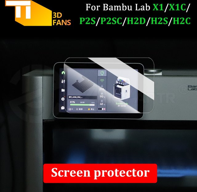 Bambu Lab Displayschutzfolie für X2D X1 X1C H2D H2S H2C P2S 3D-Drucker transparent kratzfest und berührungsempfindlich - Bild 1