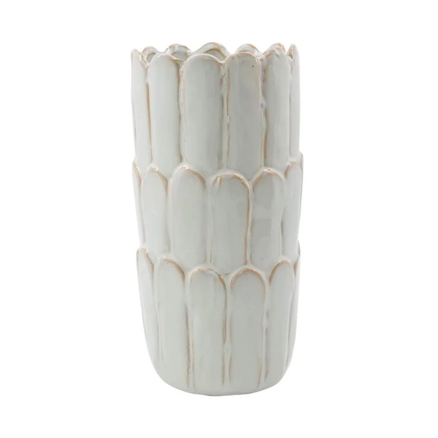 House Doctor Vase Ezra aus Keramik in Off-White, Durchmesser: 13 cm, Höhe: 25 cm - Bild 1