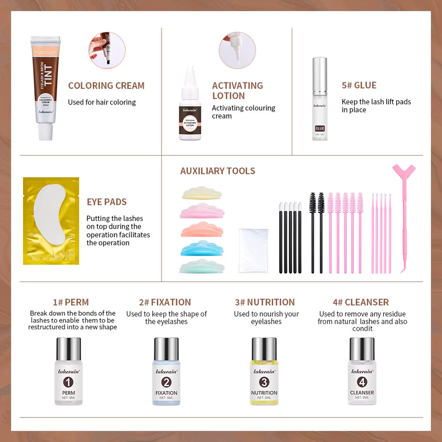 ibcccndc Wimpernlift- und Tönungsset, Unisex - Bild 5