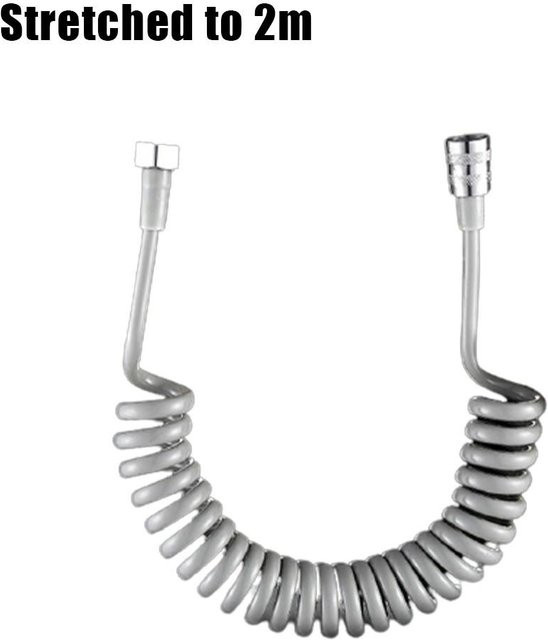 aHome Duschschlauch Ersatzset aus Kunststoff und Stahl mit Anti-Twist-Funktion in Weiß, Grau oder Silber - Bild 1