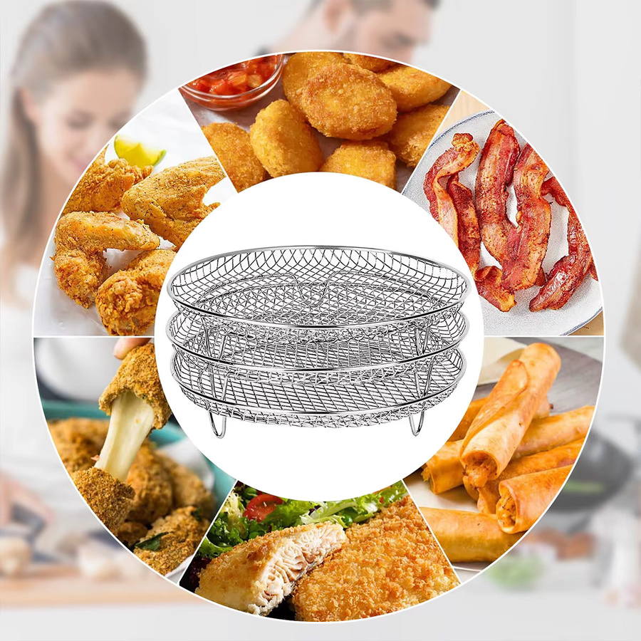 Ninja Backständer aus Metall in Silber als Airfryer-Zubehör für Heißluftfritteusen und Dörrständer - Bild 4