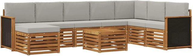 vidaXL Sofagarnitur aus Massivholz Akazie im modernen Latten-Design - Bild 1