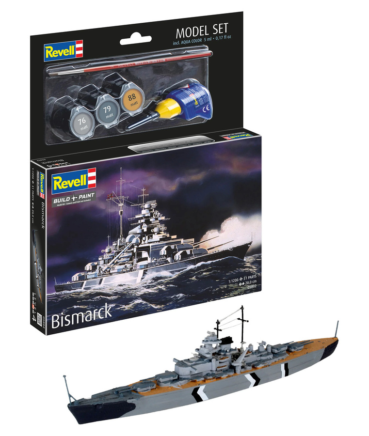 Revell Model Set Bismarck, Modellbausatz, 1:1200, ab 8 Jahren - Bild 2