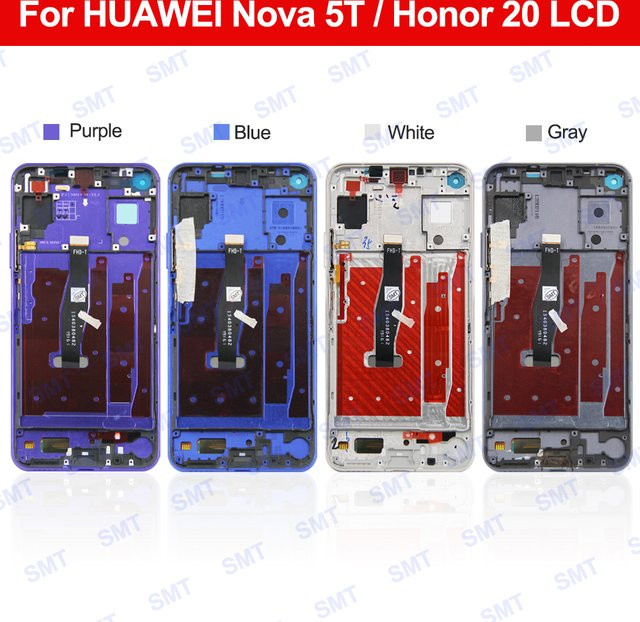 Huawei Nova 5T LCD-Display Touchscreen-Baugruppe mit Rahmen in Schwarz, kompatibel mit Honor 20, 6,26 Zoll - Bild 1