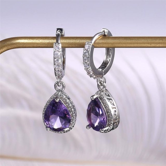 YIRAN Jewelry Hängeohrring, Kupfer, Kristall, Zirkonia, Weiß, Damen - Bild 1