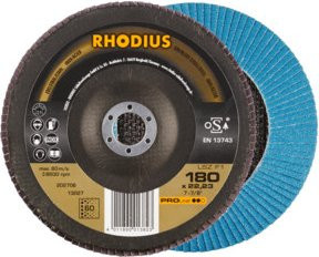 RHODIUS PROline LSZ F1 Fächerschleifscheibe Blau Durchmesser: 180 mm, Bohrung: 22,23 mm, Körnung: K60 - Bild 1