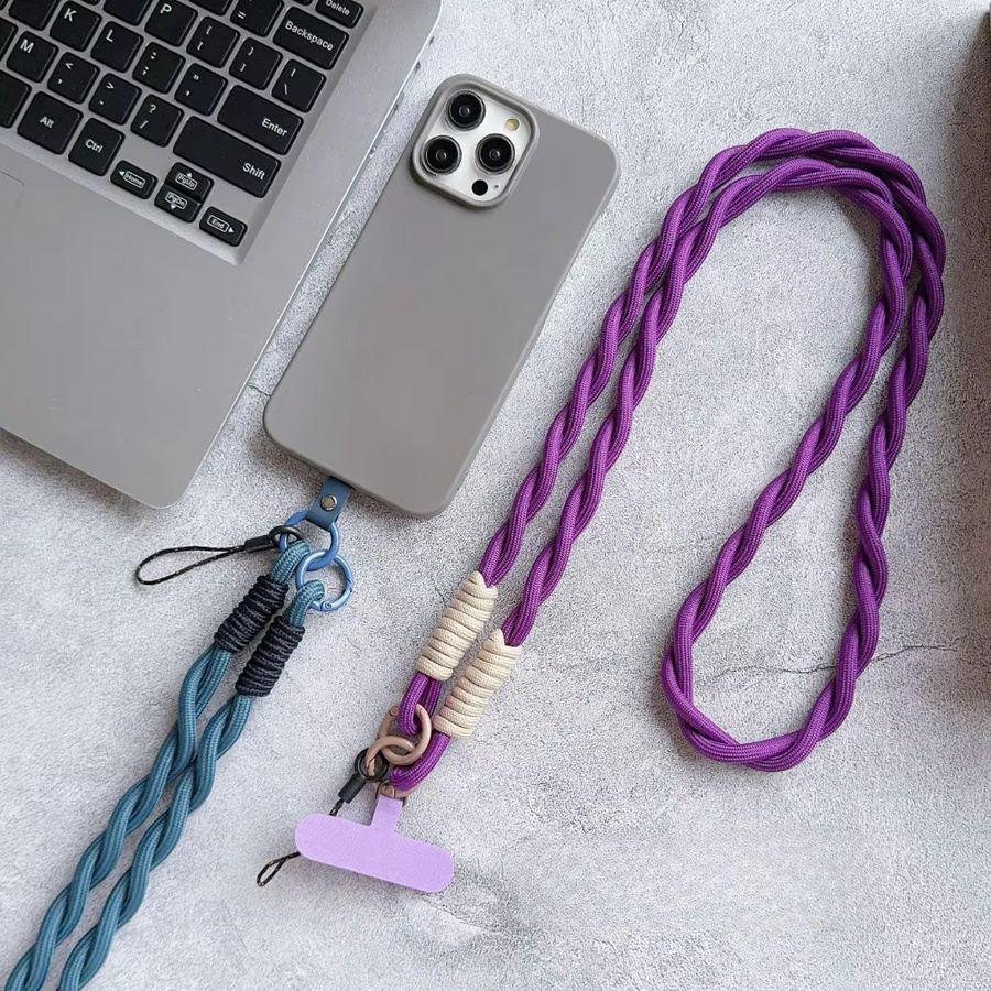 ZHIO Handy-Lanyard aus robustem, gedrehtem Material in Braun – Outdoor Anti-Verlust Umhänge- und Nackengurt - Bild 4