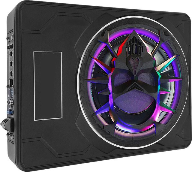Aimo Aktiver 10 Zoll Unter Sitz Auto Subwoofer mit 800W Super Slim Eingebautem Verstärker und Fernbedienung in Schwarz - Bild 1