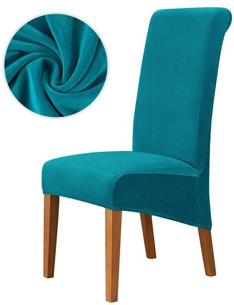 Yiran Furniture Esszimmerstuhlbezug aus Samtstoff mit Stretch-Funktion für Stühle mit langer Rückenlehne, XL-Größe, Waschbar - Bild 1