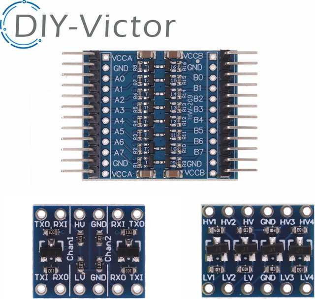 Bidirektionales Logic Level Converter Modul für IIC I2C in 2/4/8 Kanälen, Blau, passend für Arduino und Raspberry Pi - Bild 1