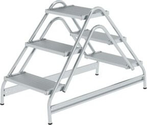 Günzburger Steigtechnik MUNK 50060 Aluminium Arbeitstreppe fahrbar Silber mit maximaler Arbeitshöhe 2,7 m - Bild 2