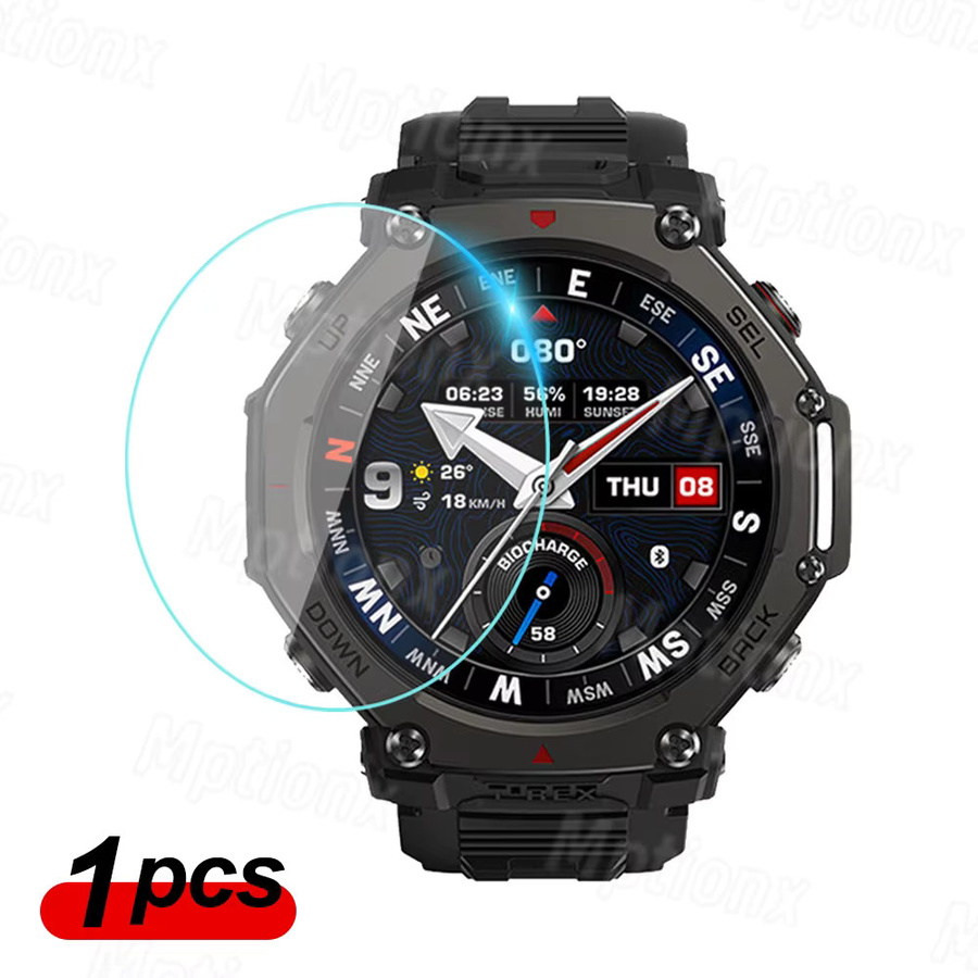 Mptionx Displayschutzfolie für Huami Amazfit T-Rex 3Pro, Glas, Schwarz - Bild 2