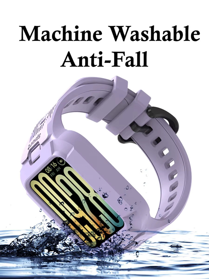 ATOPKEY Schutzhülle mit Armband für Xiaomi Mi Band 8 9 10 Pro in Orange und Purple für Unisex - Bild 1