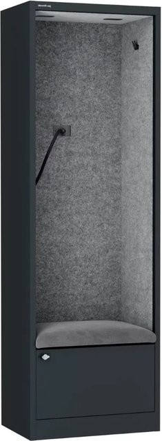 JAN NOWAK Akustikkabine SALLY Telefonkabine mit Schalldämmung in Anthrazit-Grau, H x B x T: 185 x 60 x 40 cm - Bild 1