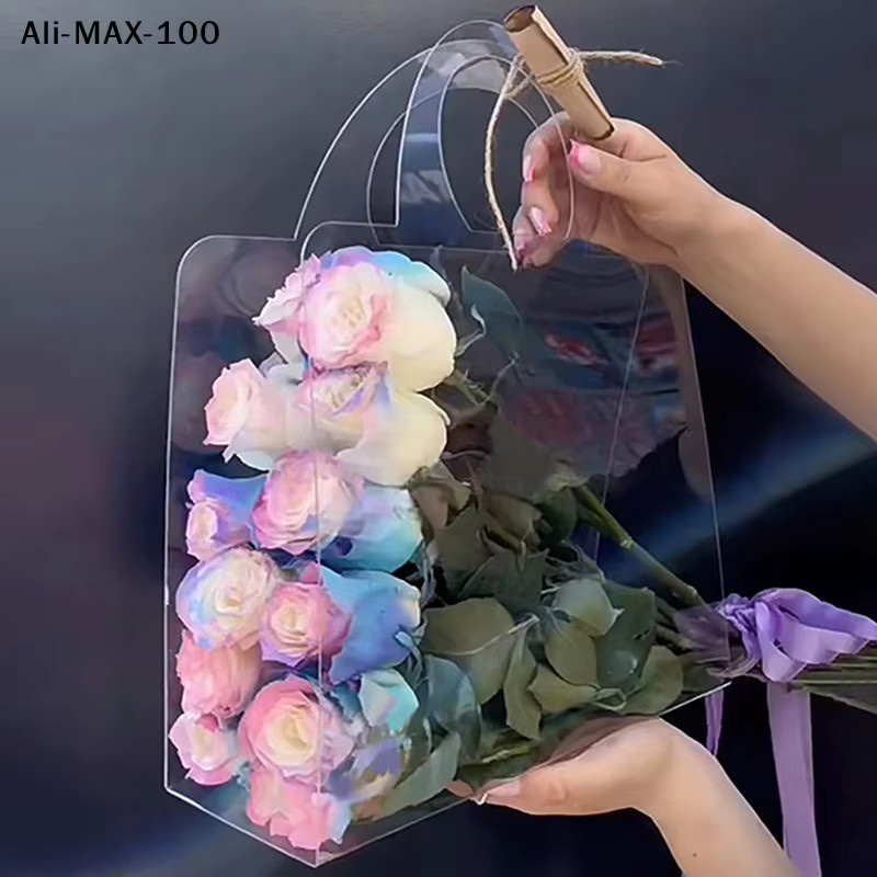 AM3 Transparente PET-Blumenstrauß-Tasche aus Kunststoff für Rosen und Blumenverpackungen - Bild 2