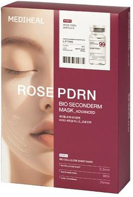 MEDIHEAL Rose PDRN Bio Seconderm Maske, 10 Stück, Serum - Bild 1
