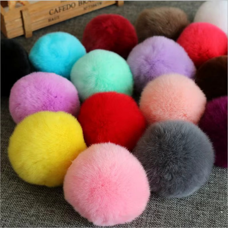 SUMOORL Pompom-Kugeln-Charms, 5 Stück, 7–8 cm, Kunstpelz - Bild 2