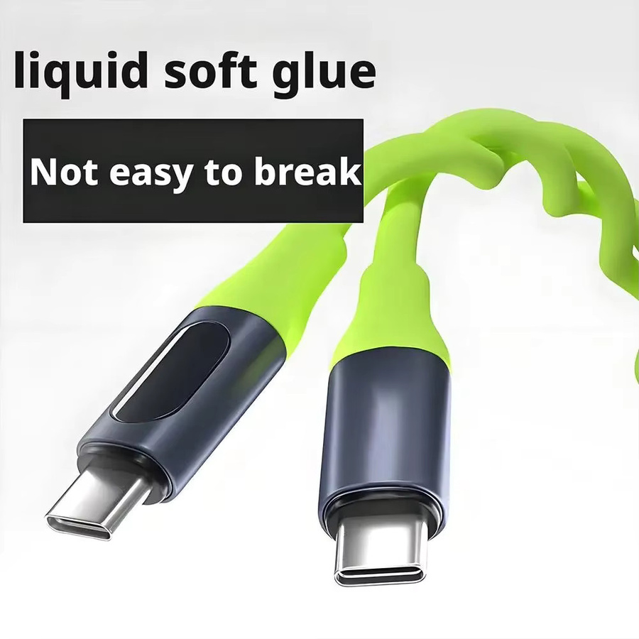DIXSG USB-C auf USB-C Ladekabel mit LED-Display, 100W bis 240W Schnellladekabel und Datenkabel in Grün - Bild 2