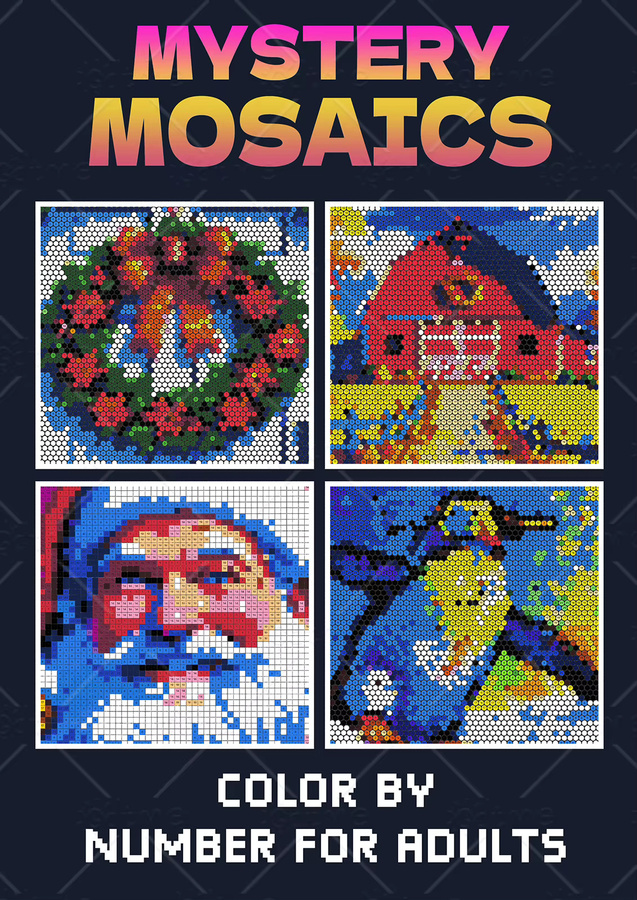 MYSTERYMOSAICS Color by Squares Malbuch für Erwachsene in Multicolour zur Entspannung und Stressabbau - Bild 2
