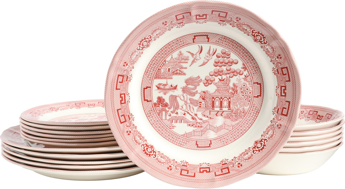 CreaTable Tafelservice China Town Rot aus Steingut, 18-teilig - Bild 1
