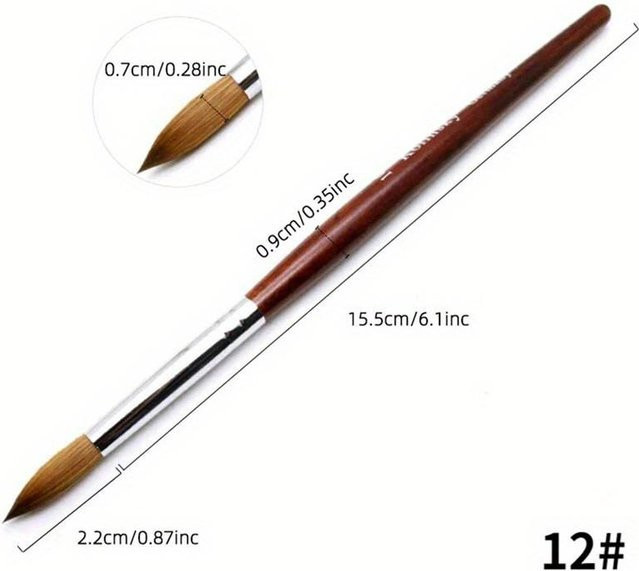 OTRESS Acryl-Nagelbürste mit Holzgriff, 12# - Bild 1