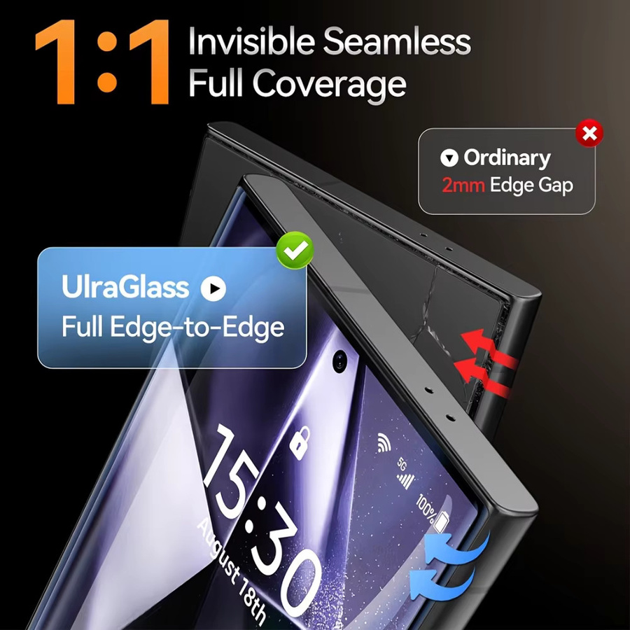 NNBILI Anti-Spionage Displayschutz aus gehärtetem Glas für Samsung Galaxy S26 Ultra und S26+ Plus, transparent - Bild 3