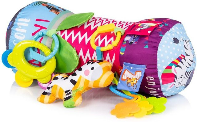Chipolino Babykissenrolle Spielkissen mit Beißringen und Greiflingen in Pink und Multicolour - Bild 1