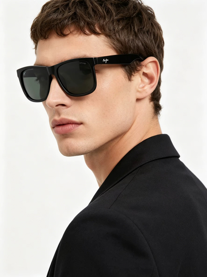 Maui Jim Sonnenbrille Square, Vollrand, Kunststoff, Black, Unisex - Bild 3