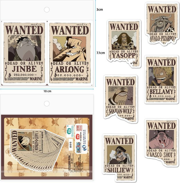 Bandai One Piece Wanted Aufkleber, 80 Stück, Bunt / Mehrfarbig - Bild 1