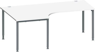 Schäfer Shop Genius Winkelschreibtisch MODENA FLEX 90° mit Ansatz links, Breite: 200 cm, weiß/anthrazit - Bild 1
