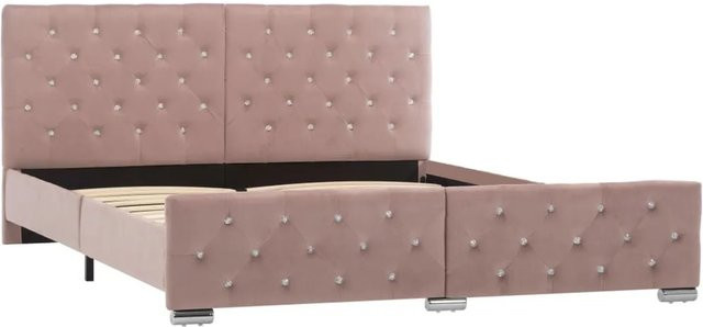 vidaXL Bettgestell aus Samt in Rosa, B/T/H: 160 x 200 x 166 cm - Bild 1