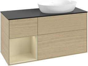 V&B Waschtischunterschrank Finion in Blau, Grau und Eiche, Breite: 120 cm, Tiefe: 50,1 cm, Höhe: 50,1 cm - Bild 1