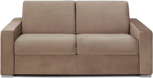 Vente-unique Schlafsofa Calito in Beige mit Samtbezug und Schaumstoffpolsterung, Breite: 194 cm - Bild 1